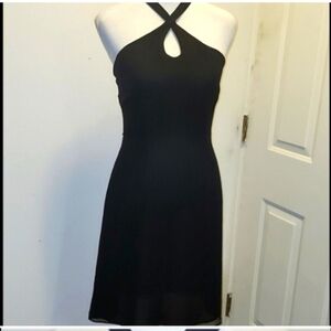 Redux black Silk Mini Cocktail Dress Size 4 Evening Party Halter Minimalist